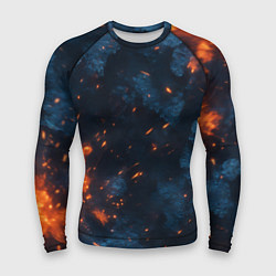 Рашгард мужской Синий камуфляж с искрами, цвет: 3D-принт