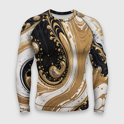 Рашгард мужской Черный агат и жидкое золото, цвет: 3D-принт