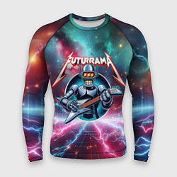 Рашгард мужской Гитарист Бендер рок группы Футурама, цвет: 3D-принт