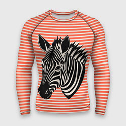 Мужской рашгард Зебра на оранжевых полосах