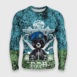 Рашгард мужской Медведь десантник на фоне флага ВДВ, цвет: 3D-принт