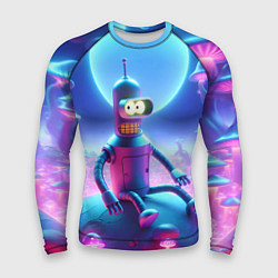 Рашгард мужской Bender bending robot on the amazing neon mushroom, цвет: 3D-принт