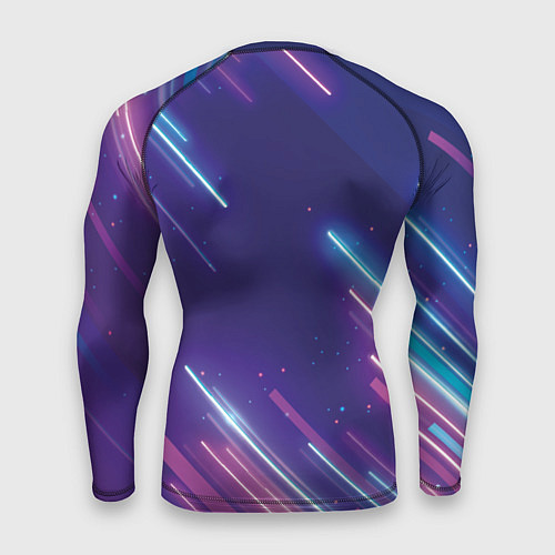 Мужской рашгард Абстракция бело синие красные полосы / 3D-принт – фото 2