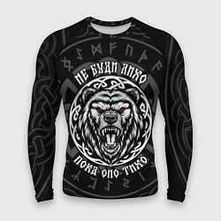 Рашгард мужской Грозный медведь в круге из рун, цвет: 3D-принт