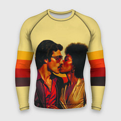 Рашгард мужской Диско поцелуй поп-арт 1970-е, цвет: 3D-принт