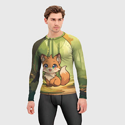 Рашгард мужской Кавайная лисичка - аниме, цвет: 3D-принт — фото 2