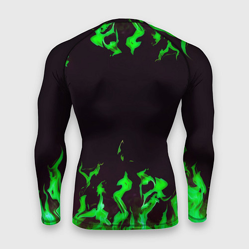 Мужской рашгард Doom зелёный огонь / 3D-принт – фото 2