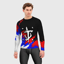 Рашгард мужской Doom триколор краски, цвет: 3D-принт — фото 2