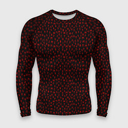 Мужской рашгард Древние защитные руны красные на чёрном