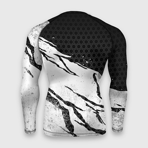 Мужской рашгард Федерация бокса России - белый затертый / 3D-принт – фото 2
