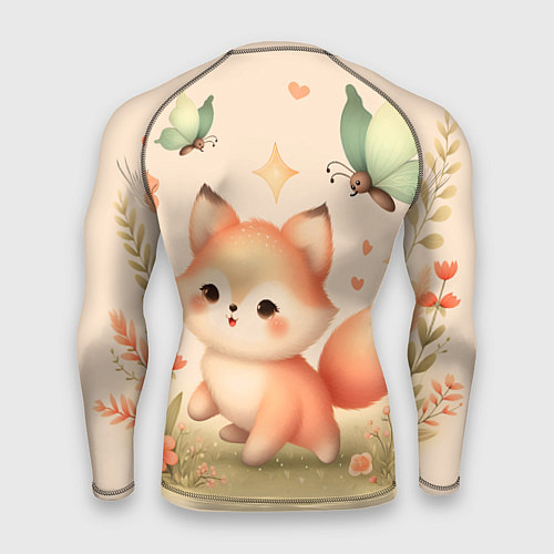 Мужской рашгард Лиса и мотыльки / 3D-принт – фото 2