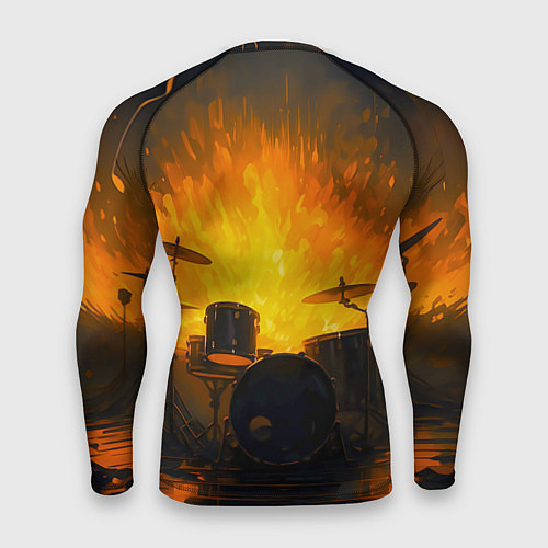 Мужской рашгард Гитарист играющий в пламени / 3D-принт – фото 2