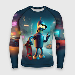 Рашгард мужской Сынишка Бендера крутой скейтбордист, цвет: 3D-принт