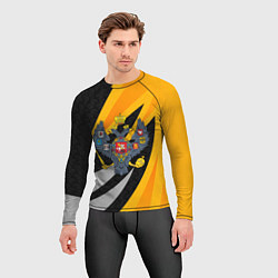 Рашгард мужской Российская империя - желтый спорт, цвет: 3D-принт — фото 2