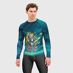Рашгард мужской Sailor Moon на фоне неба, цвет: 3D-принт — фото 2