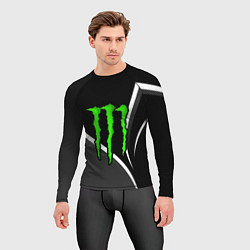 Рашгард мужской Monster energy - monochrome, цвет: 3D-принт — фото 2
