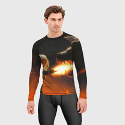 Рашгард мужской Цири сражается с монстром медведем, цвет: 3D-принт — фото 2