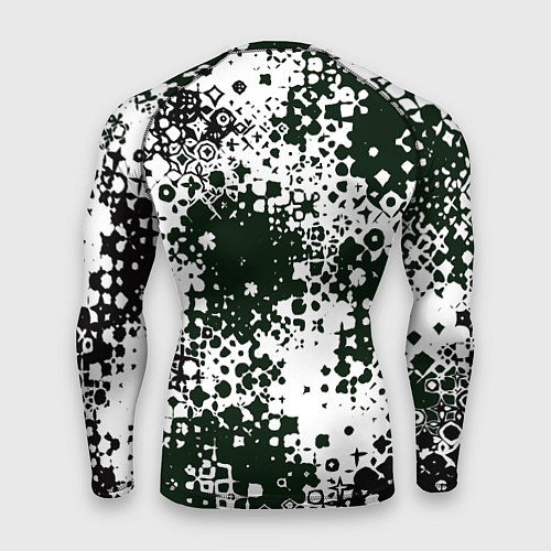Мужской рашгард Черно-зеленые узорчатые разводы / 3D-принт – фото 2