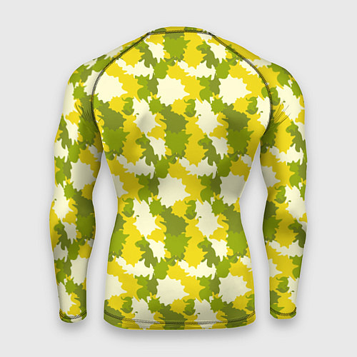 Мужской рашгард Яркий камуфляж желтые и зеленые пятна / 3D-принт – фото 2