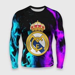 Рашгард мужской Real Madrid неоновый огонь, цвет: 3D-принт