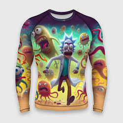 Мужской рашгард Рик Санчес убегает от монстров