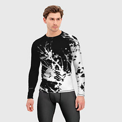 Рашгард мужской Взрывная белая краска на чёрном, цвет: 3D-принт — фото 2