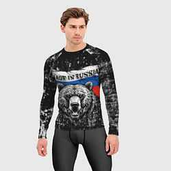 Рашгард мужской Медведь на фоне Росийсского флага, цвет: 3D-принт — фото 2