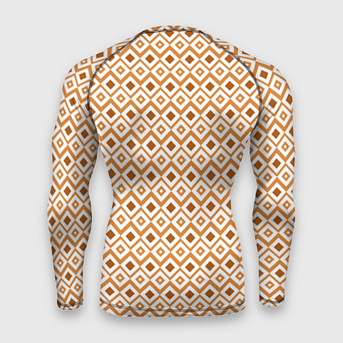 Мужской рашгард Паттерн с ромбиками коричневый / 3D-принт – фото 2