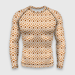 Мужской рашгард Паттерн с ромбиками коричневый