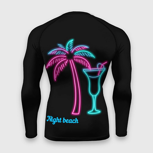 Мужской рашгард Night beach / 3D-принт – фото 2