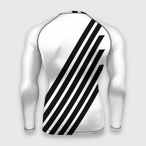 Мужской рашгард Barcelona черно белые полосы / 3D-принт – фото 2