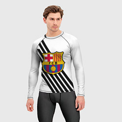 Рашгард мужской Barcelona черно белые полосы, цвет: 3D-принт — фото 2