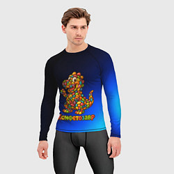 Рашгард мужской Конфетозавр динозавр из конфет, цвет: 3D-принт — фото 2