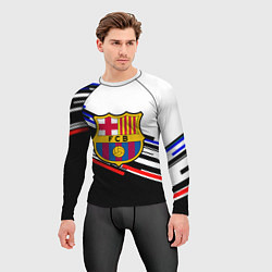 Рашгард мужской Barcelona полосы текстура спорт, цвет: 3D-принт — фото 2