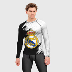 Рашгард мужской Real Madrid текстура штрихи, цвет: 3D-принт — фото 2