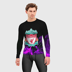 Рашгард мужской Liverpool неоновый огонь, цвет: 3D-принт — фото 2