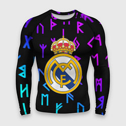 Рашгард мужской Реал Мадрид неоновые символы, цвет: 3D-принт
