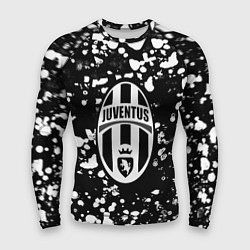 Рашгард мужской Ювентус белые краски текстура, цвет: 3D-принт