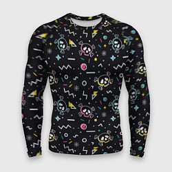 Рашгард мужской Паттерн с черепами и геометрическими фигурами в ст, цвет: 3D-принт