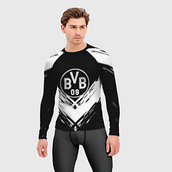Рашгард мужской Borussia белые краски линии, цвет: 3D-принт — фото 2