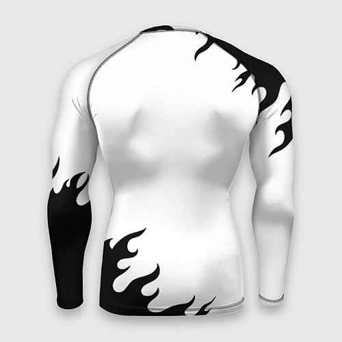 Мужской рашгард Реал Мадрид черный огонь / 3D-принт – фото 2