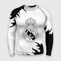 Мужской рашгард Реал Мадрид черный огонь