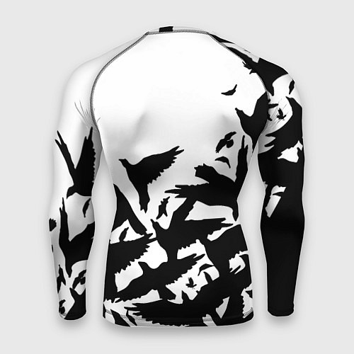 Мужской рашгард Juventus black birds / 3D-принт – фото 2