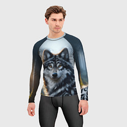 Рашгард мужской Морда волка - Россия, цвет: 3D-принт — фото 2