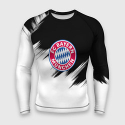 Мужской рашгард Бавария Мюнхен черно белые штрихи