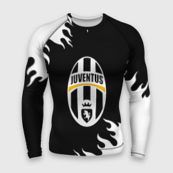 Мужской рашгард Juventus белый огонь текстура