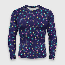 Рашгард мужской Новогодние гирлянды, цвет: 3D-принт