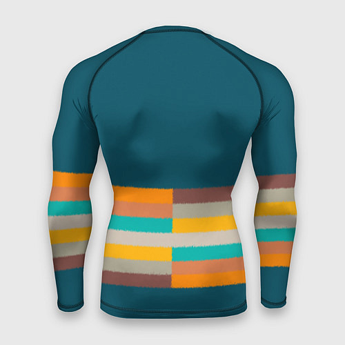 Мужской рашгард Индиго и омбре градиент заката с текстурой / 3D-принт – фото 2