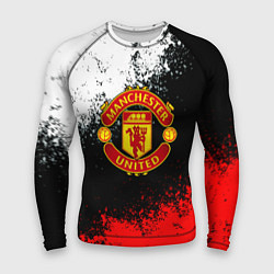 Рашгард мужской Манчестер Юнайтед краски всплеск, цвет: 3D-принт