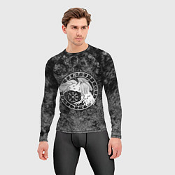 Рашгард мужской Ворон в круге рун и компас вегвизир, цвет: 3D-принт — фото 2